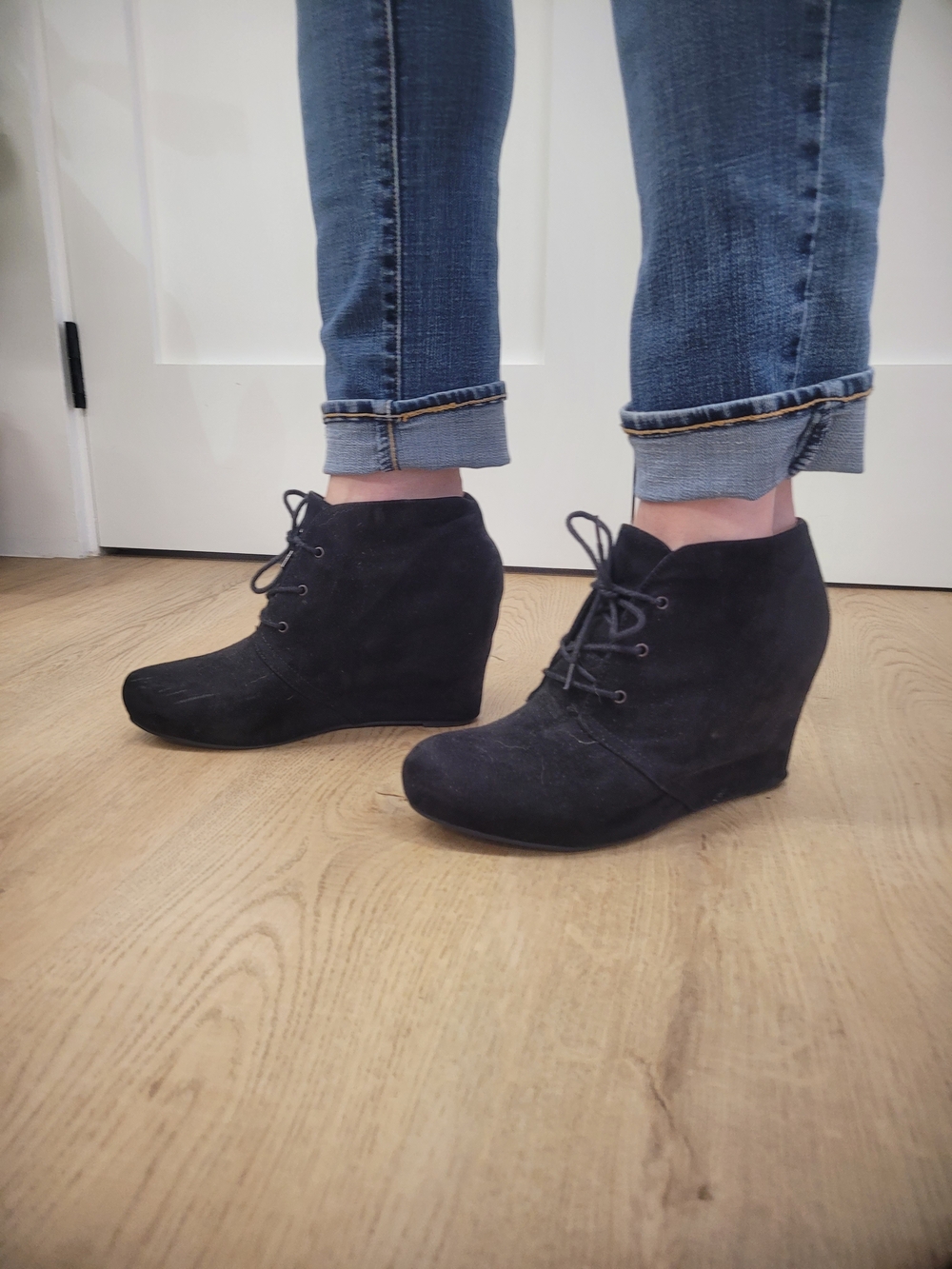 Black Wedge Ankle Boots